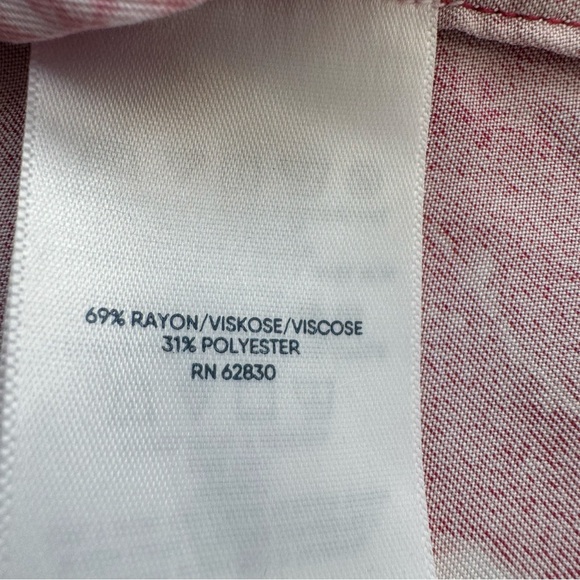 Lands End Women’s Long Sleeve Popover Reddish Pink Floral Size Large - Picture 7 of 11